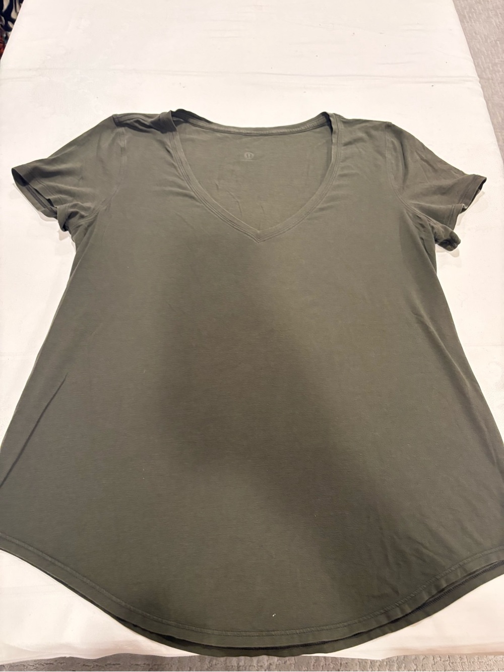 lululemon athletica Olive V-Neck Short Sleeve Tee
